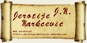 Jerotije Markčević vizit kartica